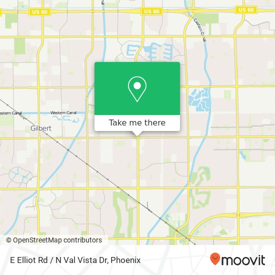 E Elliot Rd / N Val Vista Dr map