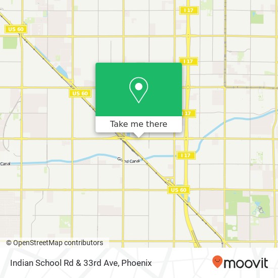 Indian School Rd & 33rd Ave map