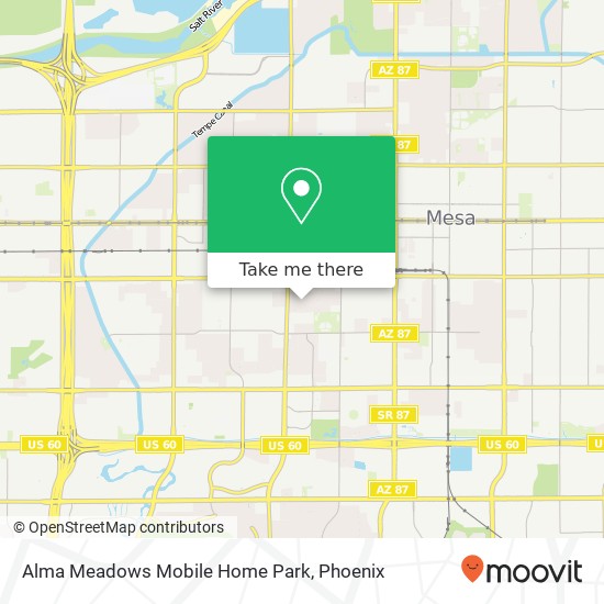 Alma Meadows Mobile Home Park map