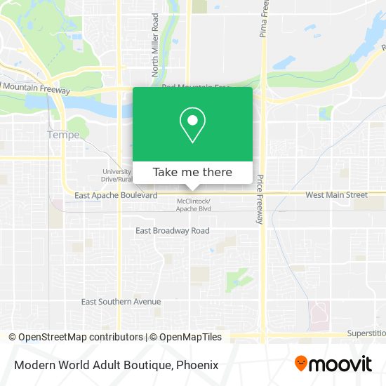 How to get to Modern World Adult Boutique in Tempe by Bus or Light