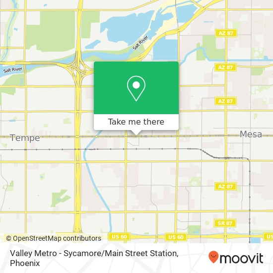 Mapa de Valley Metro - Sycamore / Main Street Station