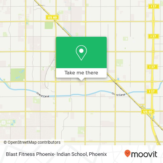 Mapa de Blast Fitness Phoenix- Indian School