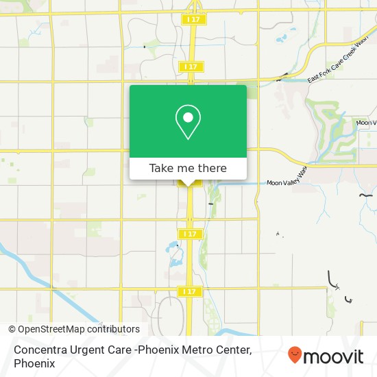 Concentra Urgent Care -Phoenix Metro Center map