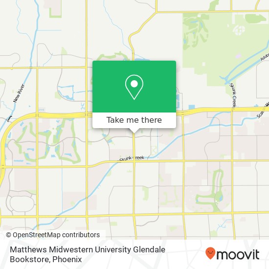 Mapa de Matthews Midwestern University Glendale Bookstore