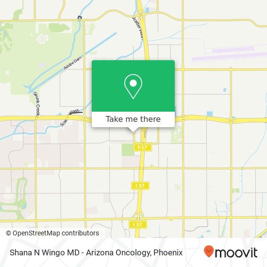 Mapa de Shana N Wingo MD - Arizona Oncology