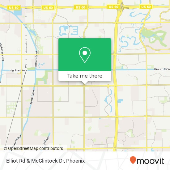 Elliot Rd & McClintock Dr map