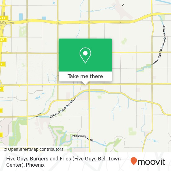 Mapa de Five Guys Burgers and Fries (Five Guys Bell Town Center)
