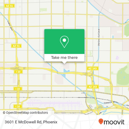 Mapa de 3601 E McDowell Rd