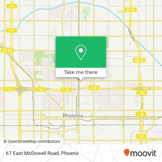 67 East McDowell Road map