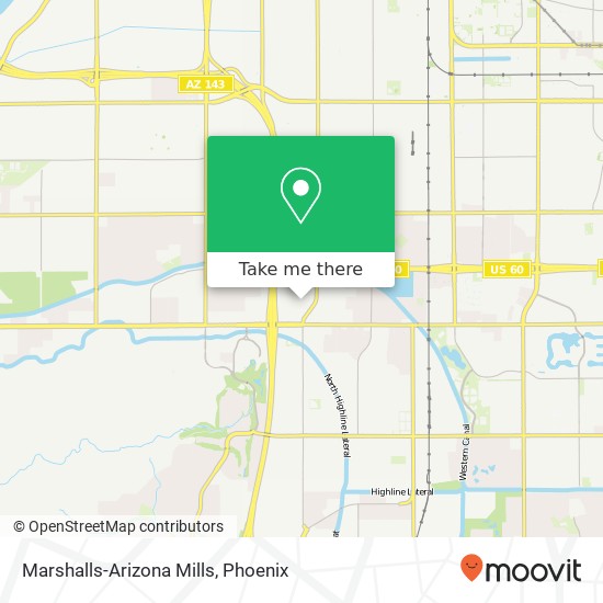 Marshalls-Arizona Mills map