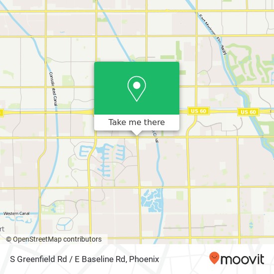 S Greenfield Rd / E Baseline Rd map