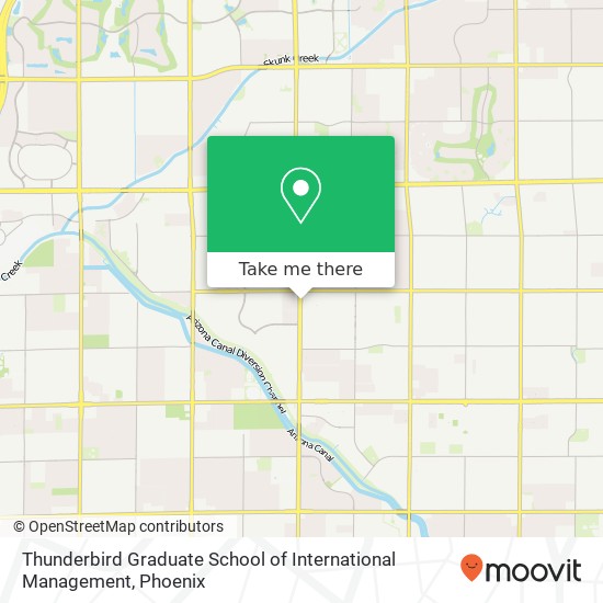 Thunderbird Graduate School of International Management map