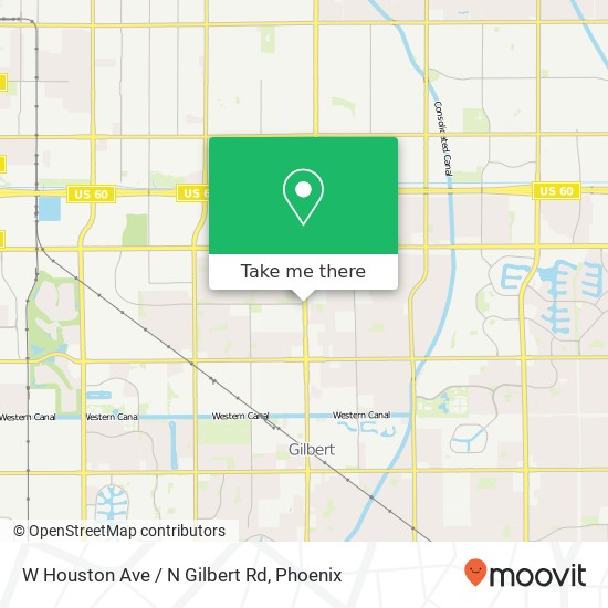 Mapa de W Houston Ave / N Gilbert Rd