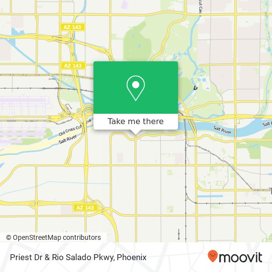 Priest Dr & Rio Salado Pkwy map