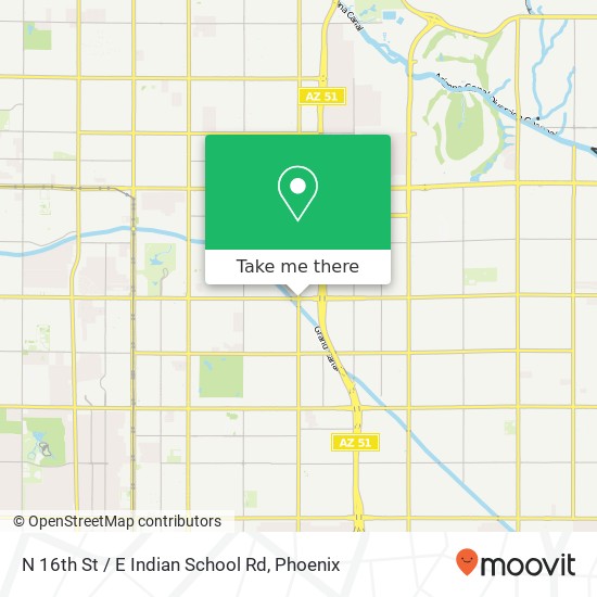 N 16th St / E Indian School Rd map