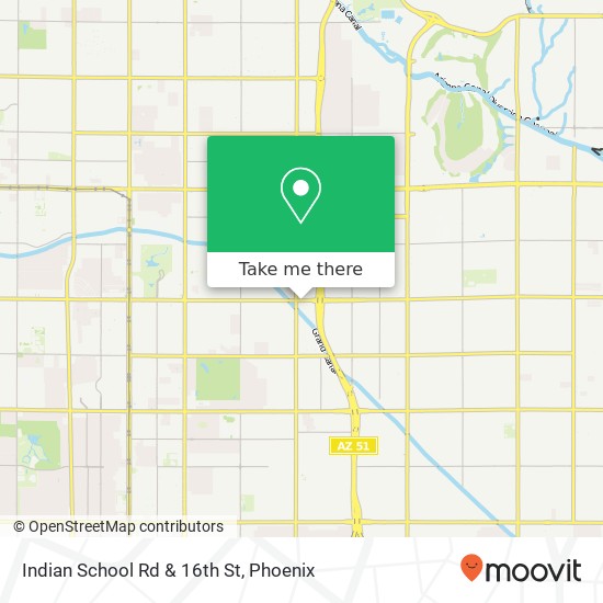 Indian School Rd & 16th St map