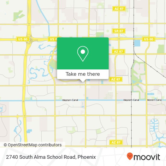 2740 South Alma School Road map
