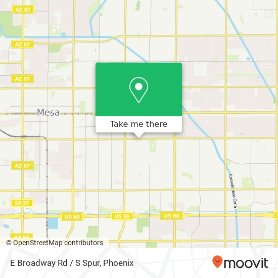 E Broadway Rd / S Spur map