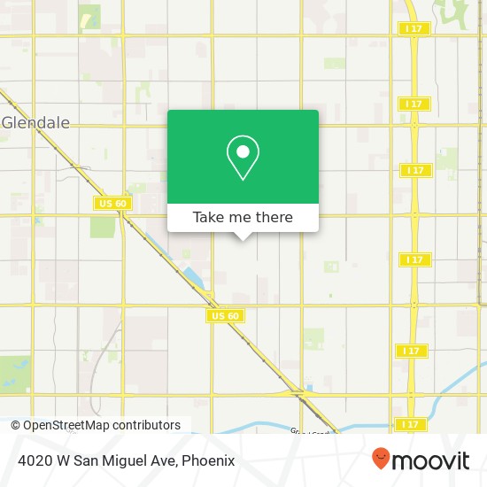 Mapa de 4020 W San Miguel Ave
