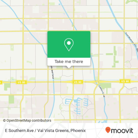 E Southern Ave / Val Vista Greens map