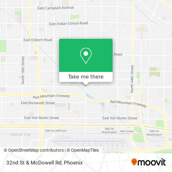 32nd St & McDowell Rd map