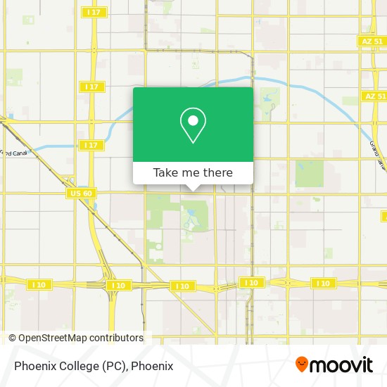 Mapa de Phoenix College (PC)