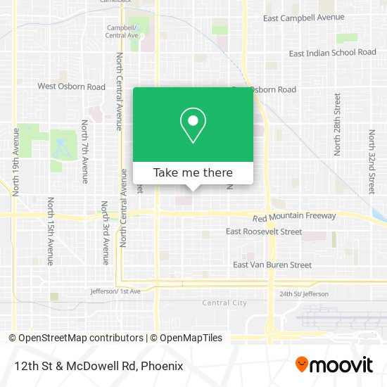 12th St & McDowell Rd map