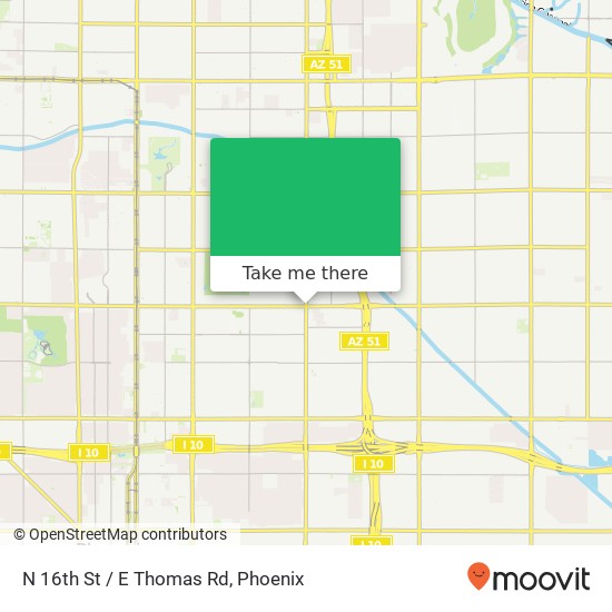 N 16th St / E Thomas Rd map