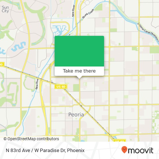 N 83rd Ave / W Paradise Dr map