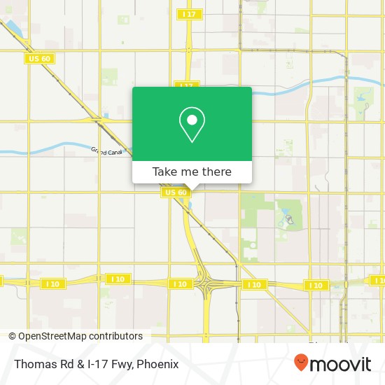 Thomas Rd & I-17 Fwy map