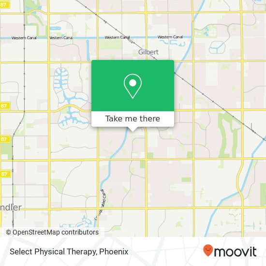 Mapa de Select Physical Therapy