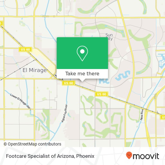 Footcare Specialist of Arizona map