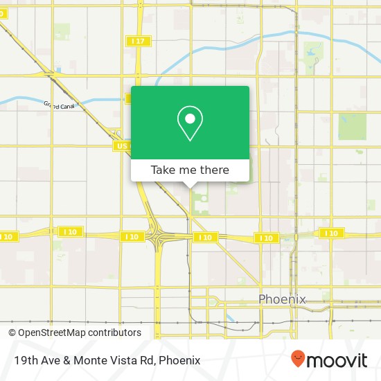 19th Ave & Monte Vista Rd map