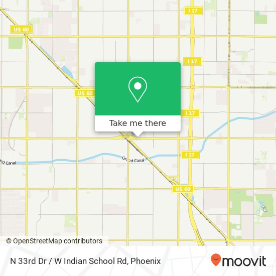 N 33rd Dr / W Indian School Rd map