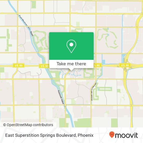 Mapa de East Superstition Springs Boulevard