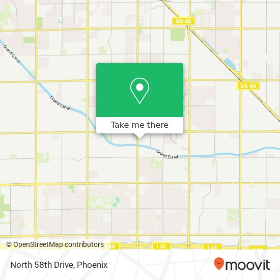 North 58th Drive map