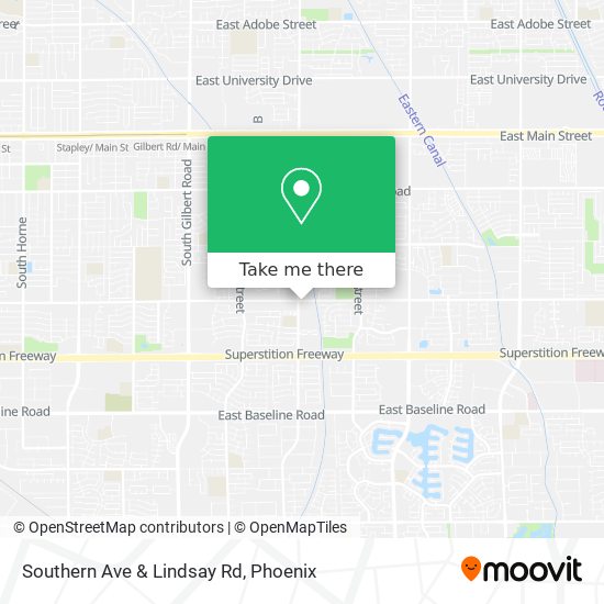 Southern Ave & Lindsay Rd map