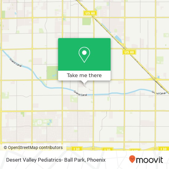 Desert Valley Pediatrics- Ball Park map