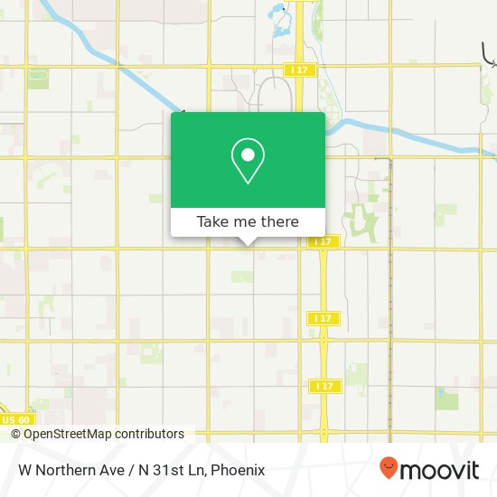 W Northern Ave / N 31st Ln map