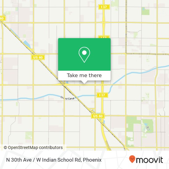 Mapa de N 30th Ave / W Indian School Rd