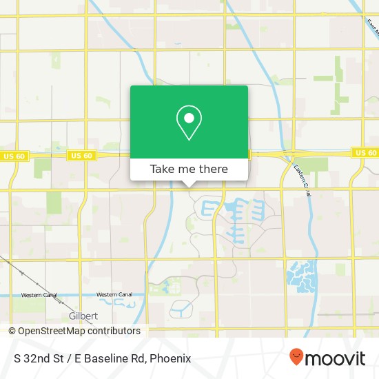 S 32nd St / E Baseline Rd map