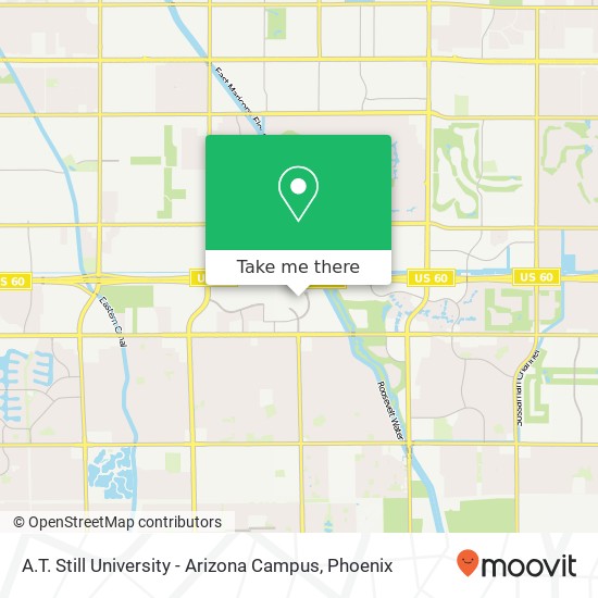 Mapa de A.T. Still University - Arizona Campus