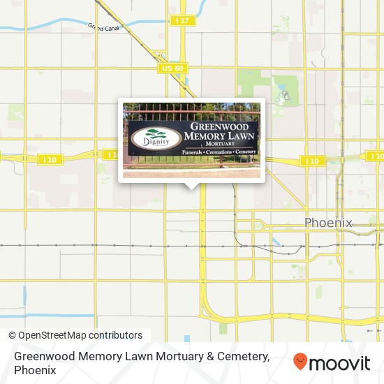 Mapa de Greenwood Memory Lawn Mortuary & Cemetery