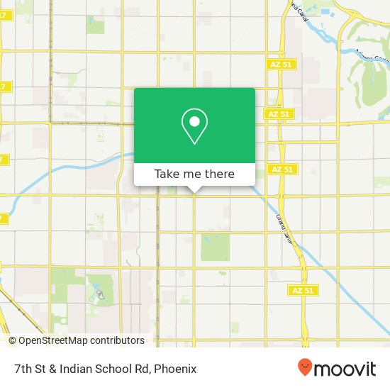 7th St & Indian School Rd map