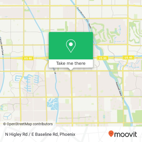 N Higley Rd / E Baseline Rd map