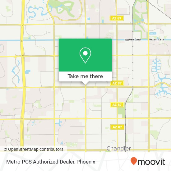 Mapa de Metro PCS Authorized Dealer