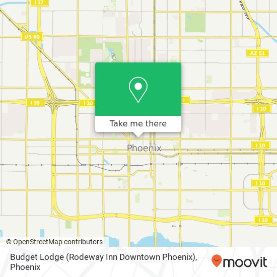 Budget Lodge (Rodeway Inn Downtown Phoenix) map