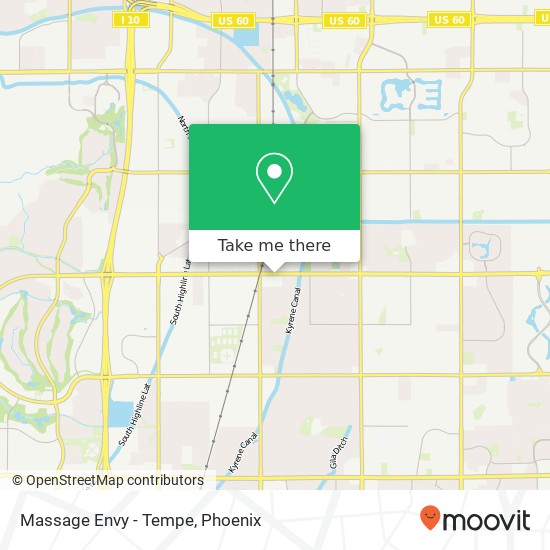 Mapa de Massage Envy - Tempe