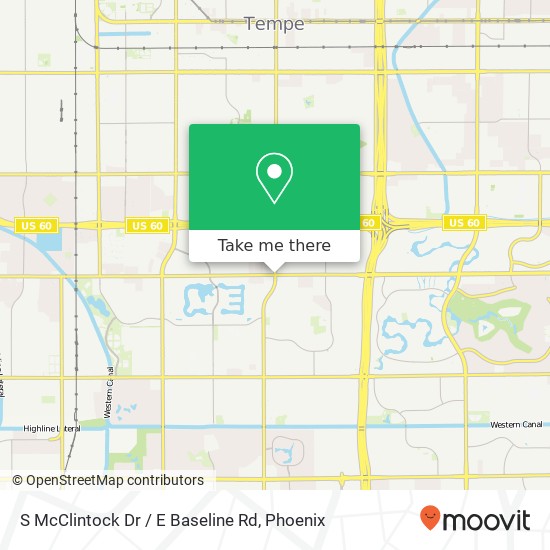 S McClintock Dr / E Baseline Rd map