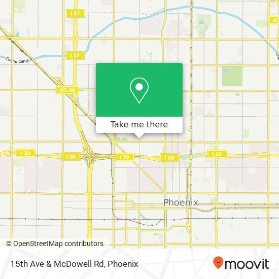 15th Ave & McDowell Rd map